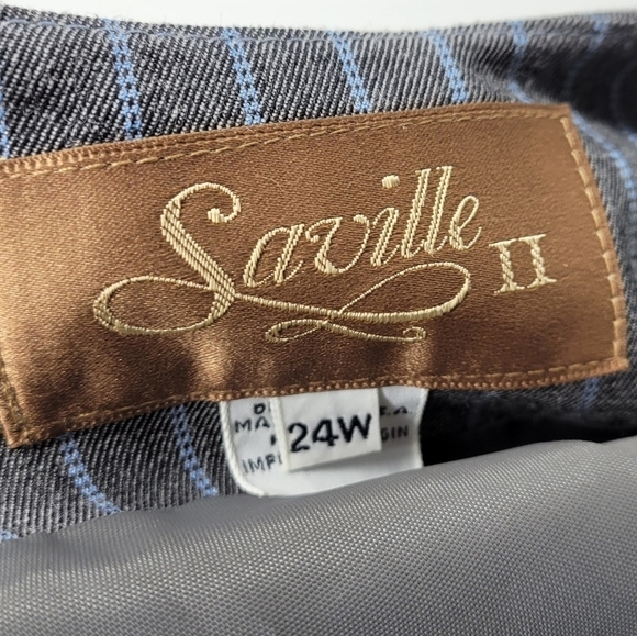 Saville Womens Blazer/Jacket Gray With Blue Stripes Size 24W - Picture 6 of 8